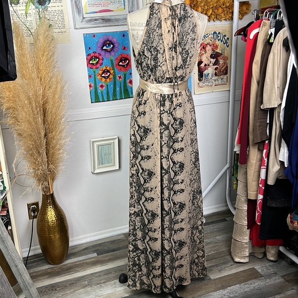 Motherhood Maternity maxi dress, sleeveless snake animal print size M Chiffon - Picture 6 of 13